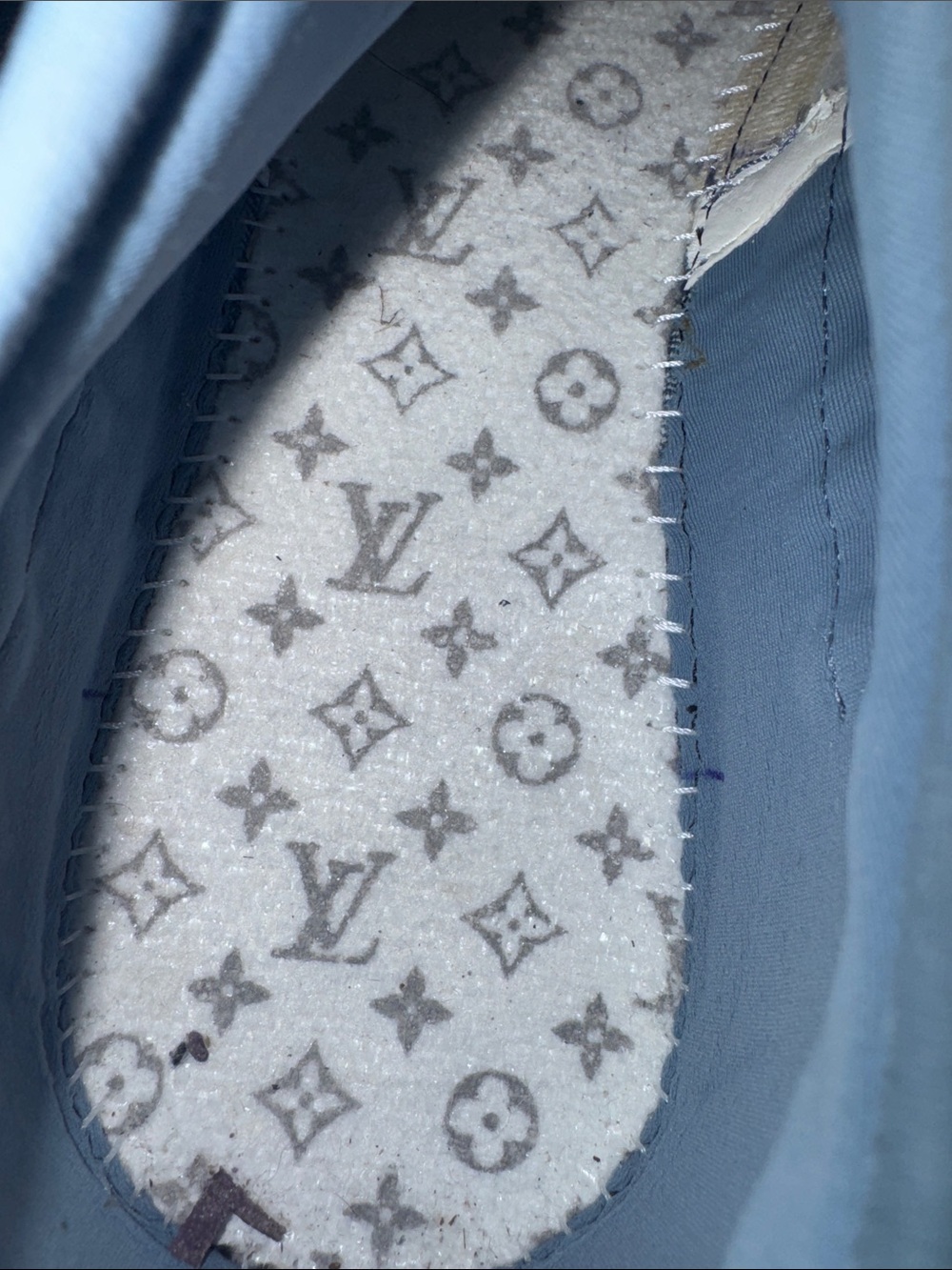 Louis Vuitton Blue Monogram Denim Sneakers - Picture 5 of 5